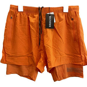 Raw Gear Men's Compression Shorts XL Orange ~ RG114 By Bradley Martyn ✨NEW✨